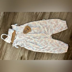 Baby girl romper, size 3-6 mo., new w/tags, Brand: Rabbit Bear, organic cotton